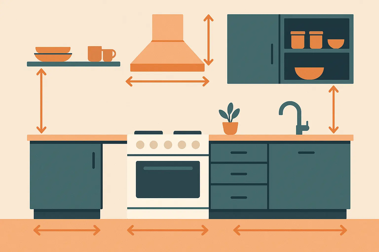 Kitchen space planning and measurement