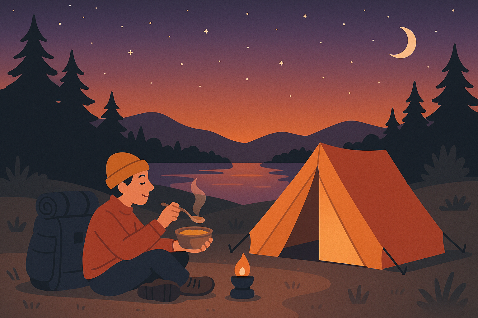 Evening meal timing for backpacker recovery