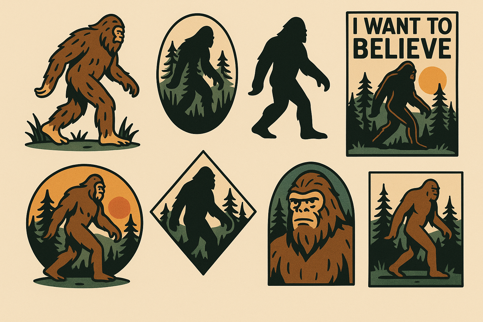 Traditional and classic bigfoot tattoo designs showcase