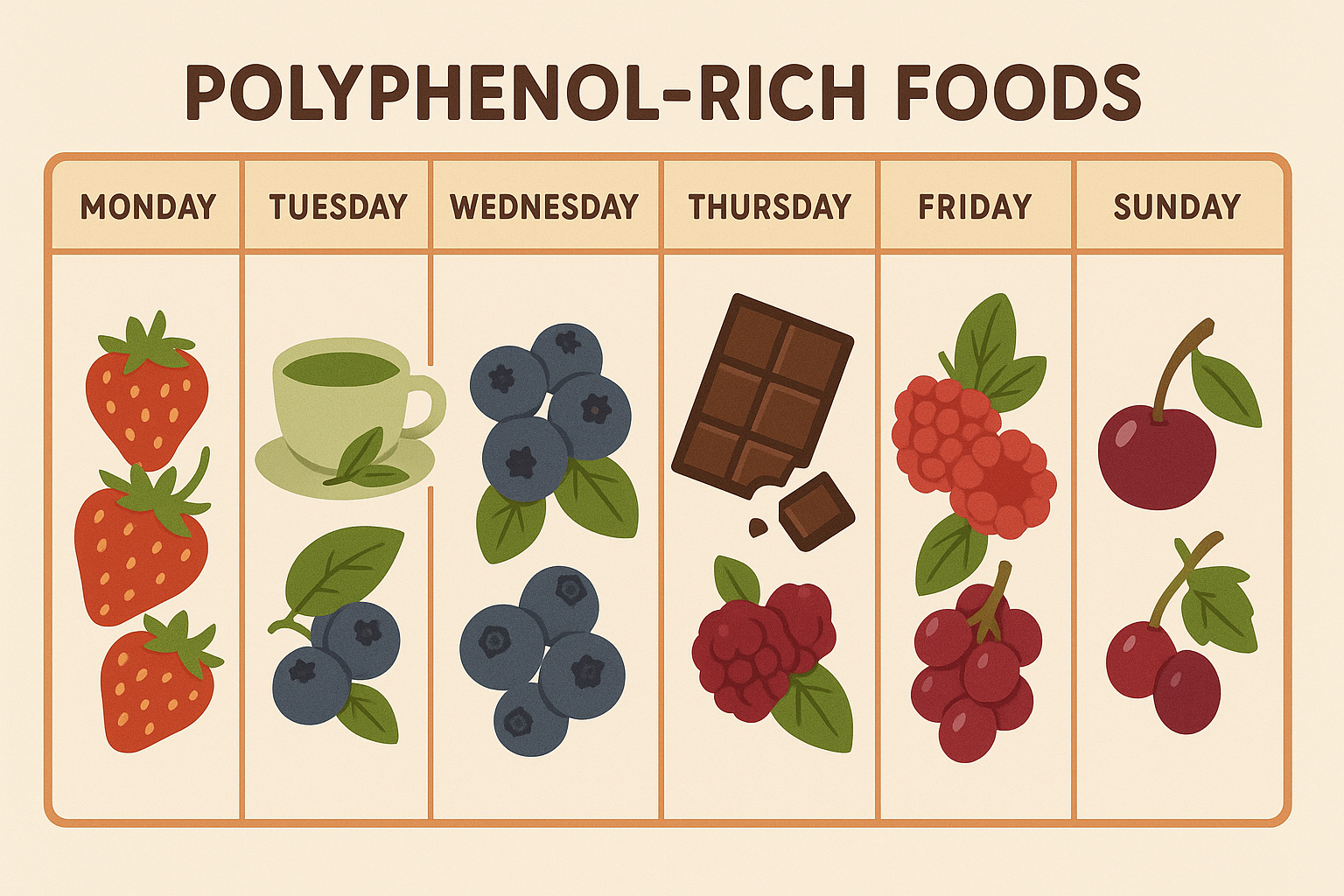 Polyphenol-rich foods for intermittent fasting