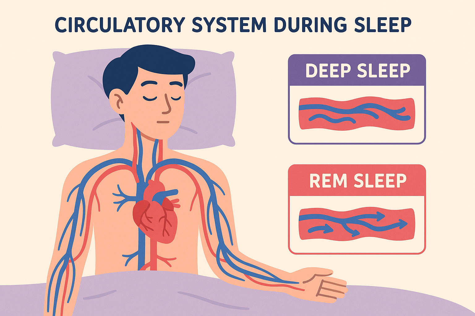 Sleep stages and circulation patterns