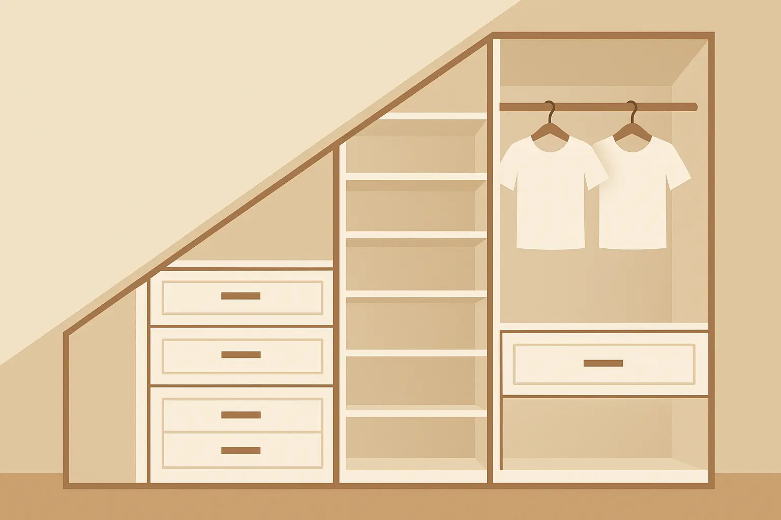 Storage solutions for sloped ceiling bedroom