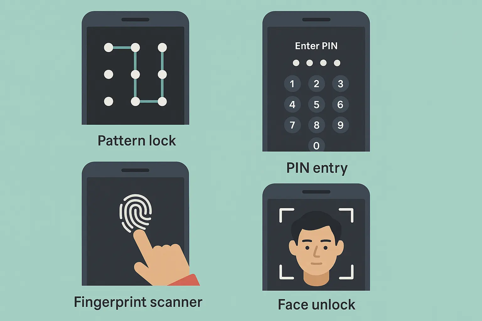 Different types of Android lock screens