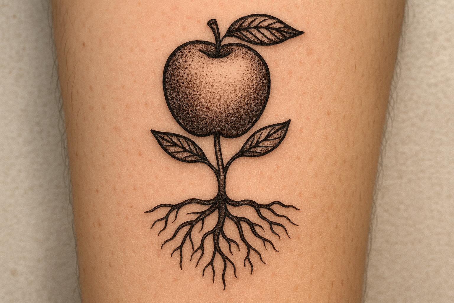 Growth and renewal apple tattoo