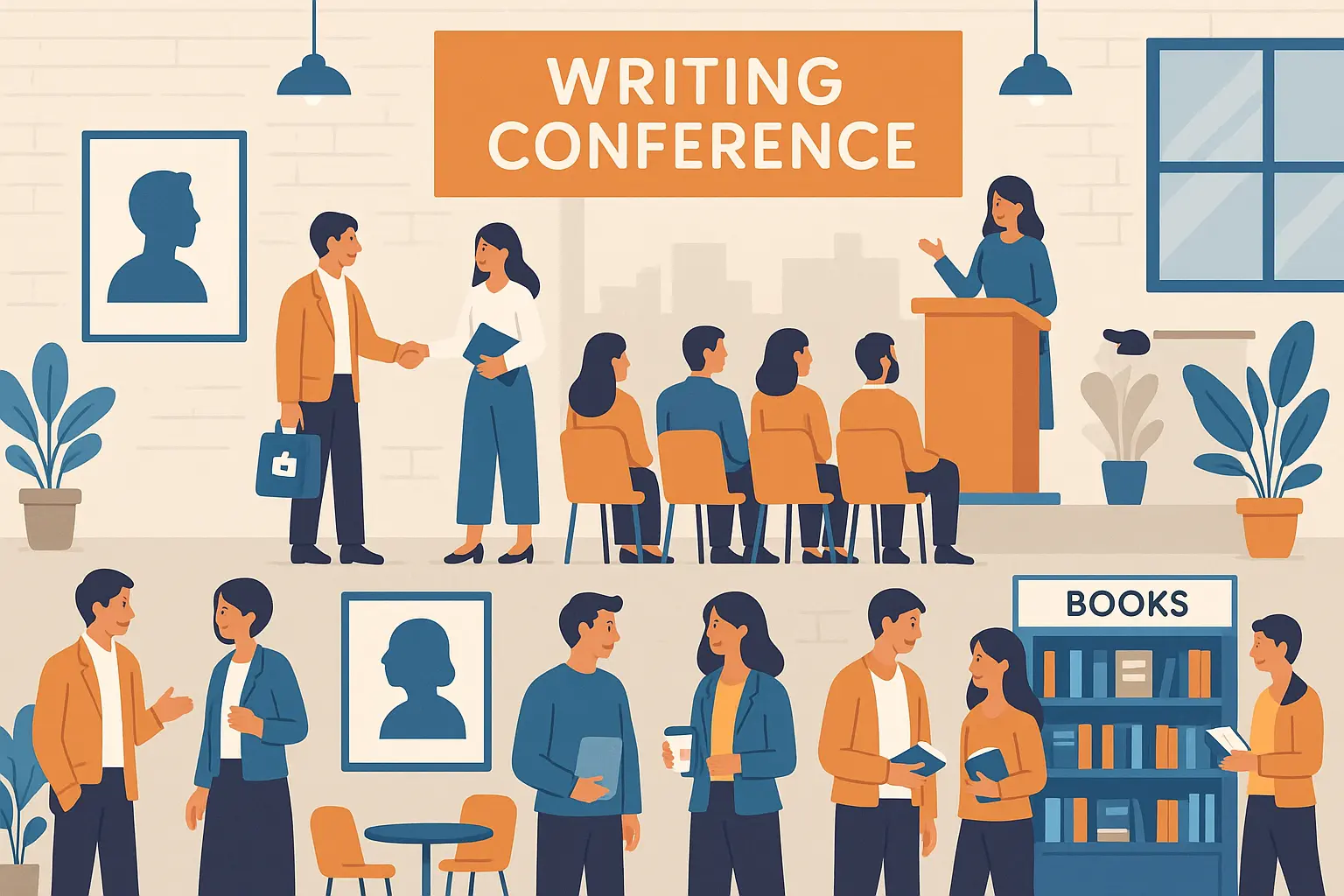 Writing conference networking session