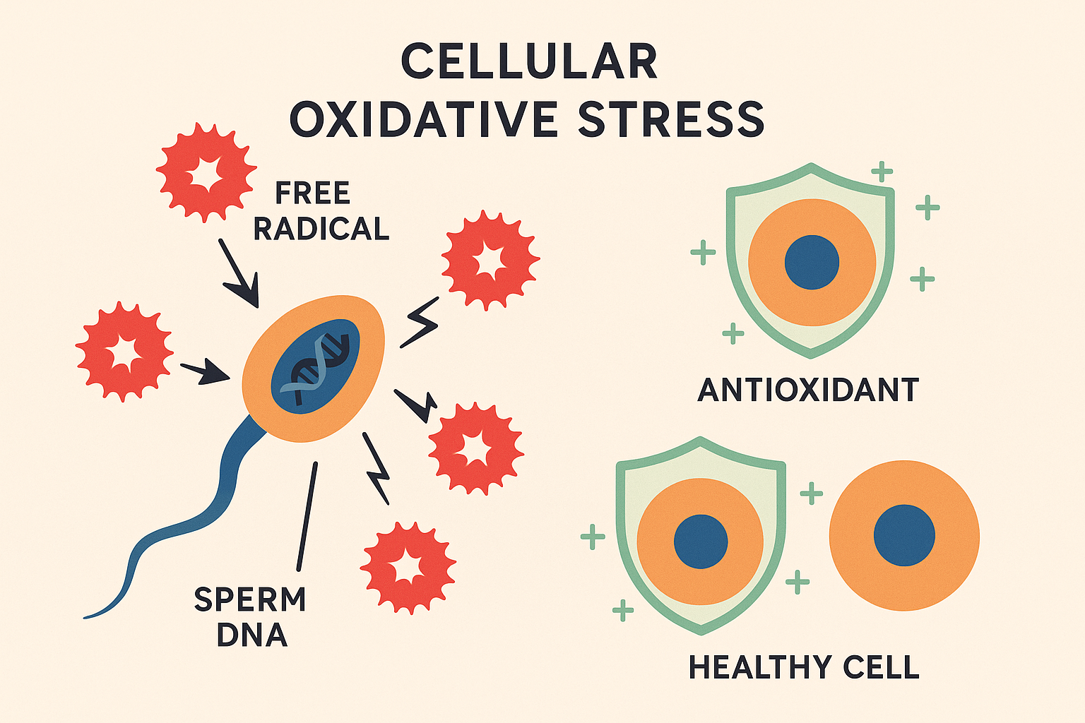 Oxidative stress affecting sperm cells