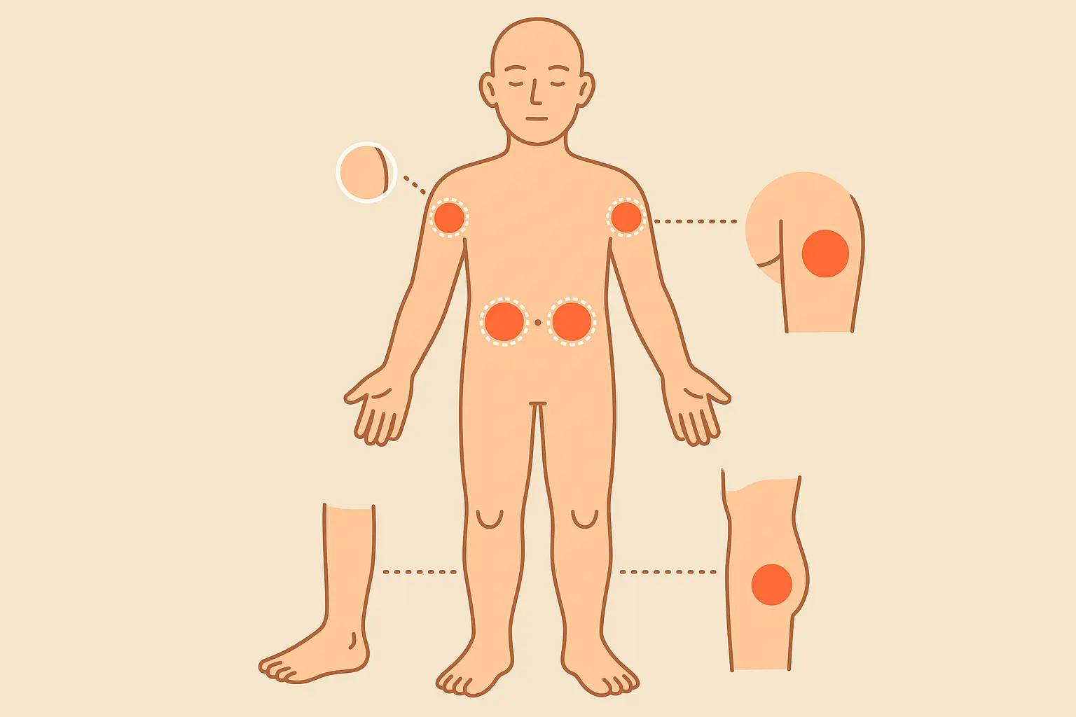 B12 injection site rotation diagram