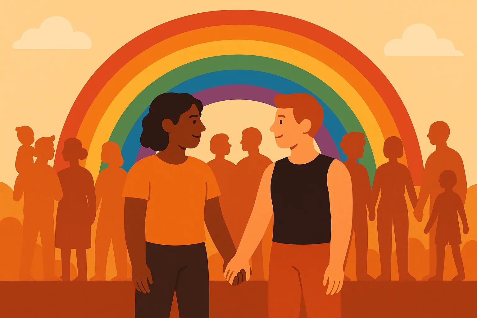 LGBTQ+ couple celebrating their relationship