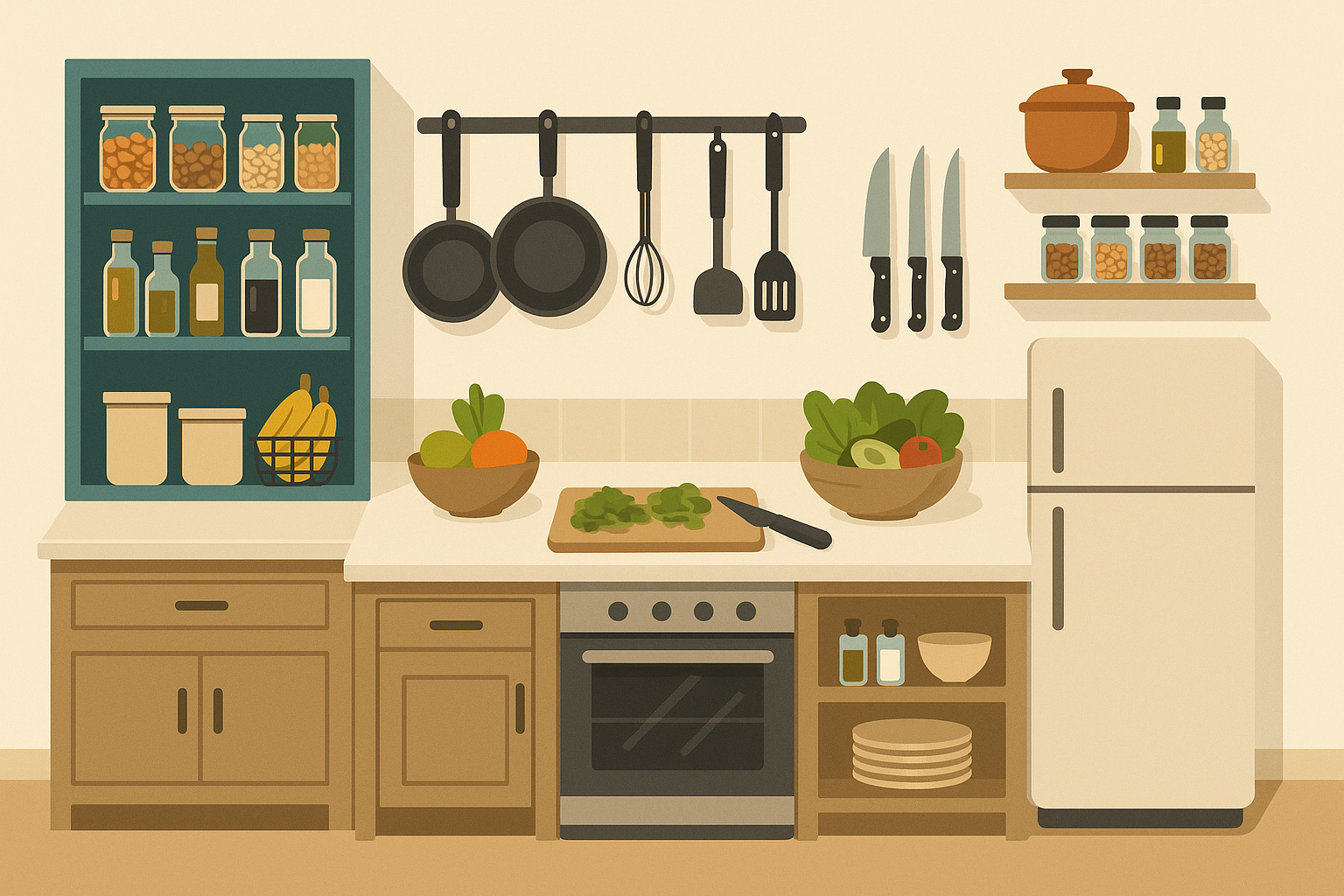 Paleo kitchen setup and environmental design
