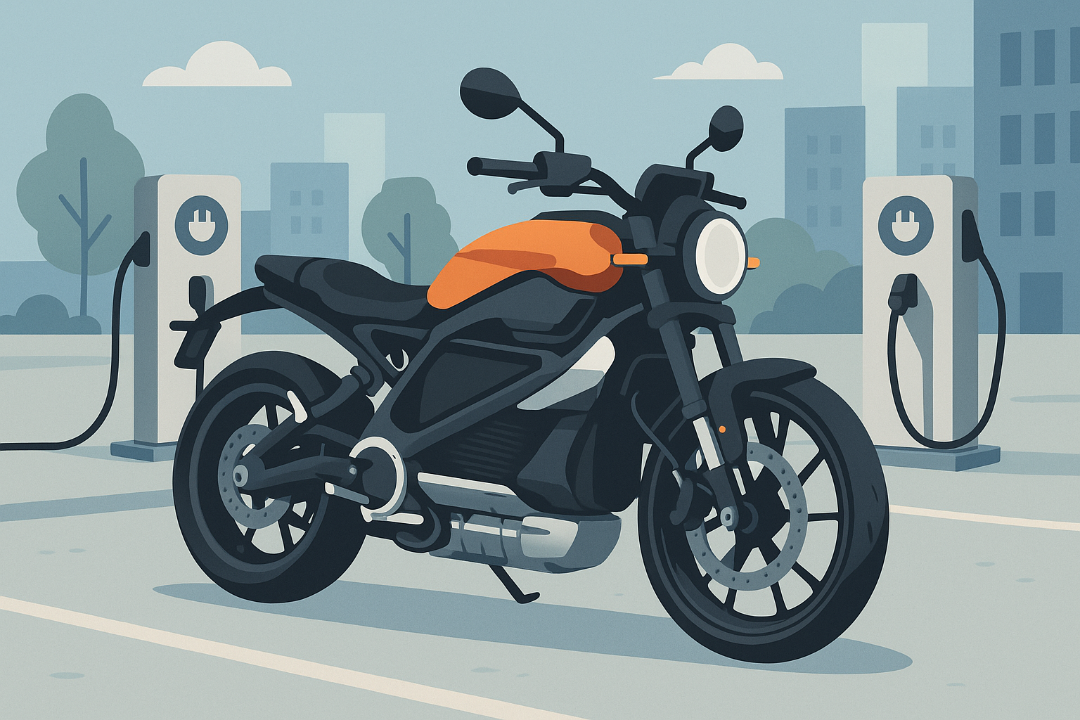 Electric motorcycle charging station