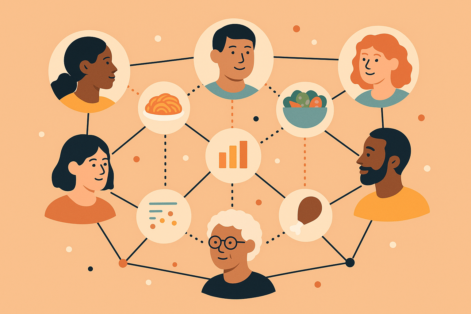 Community intelligence network showing user collaboration patterns