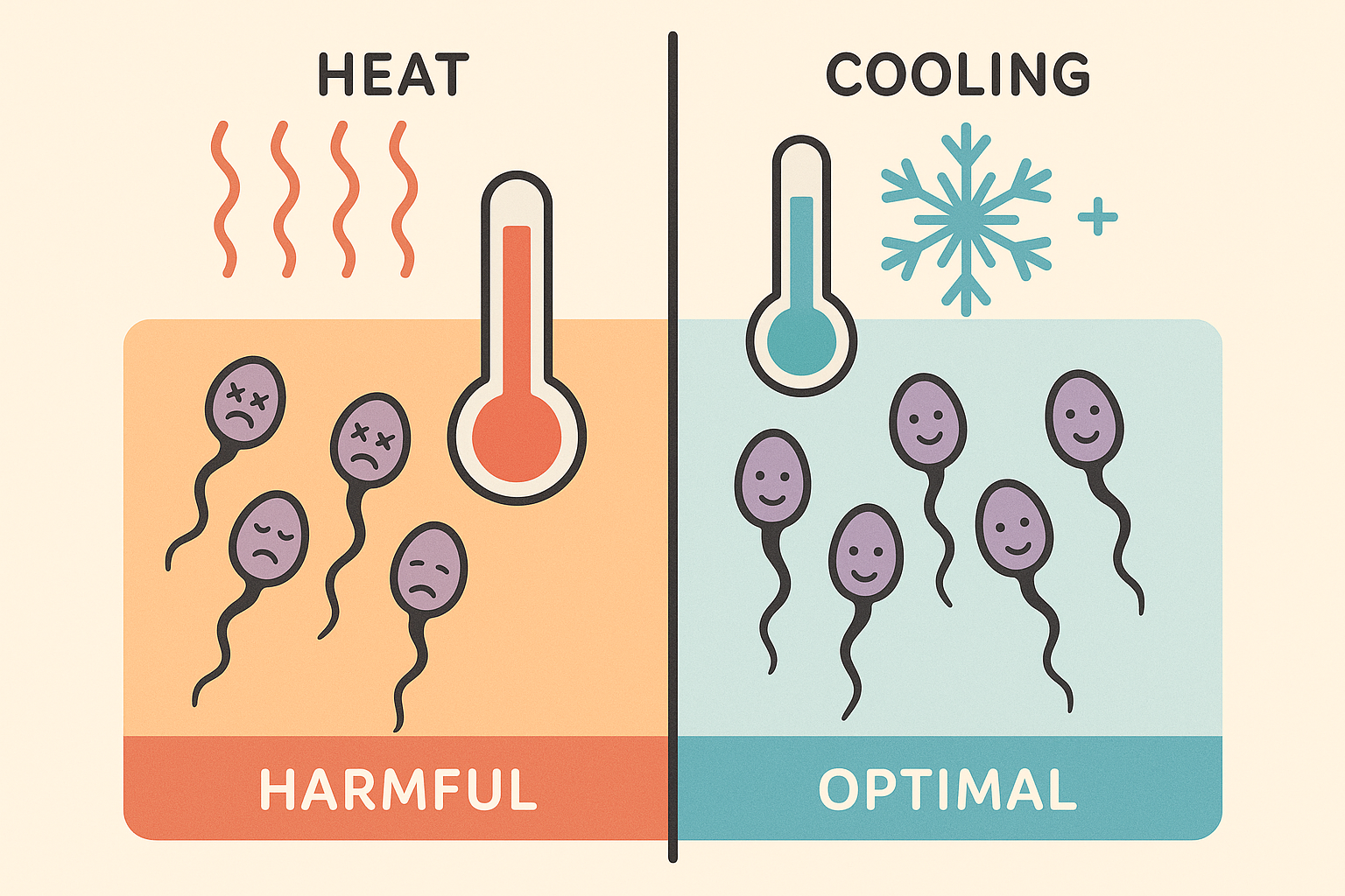Temperature effects on sperm production