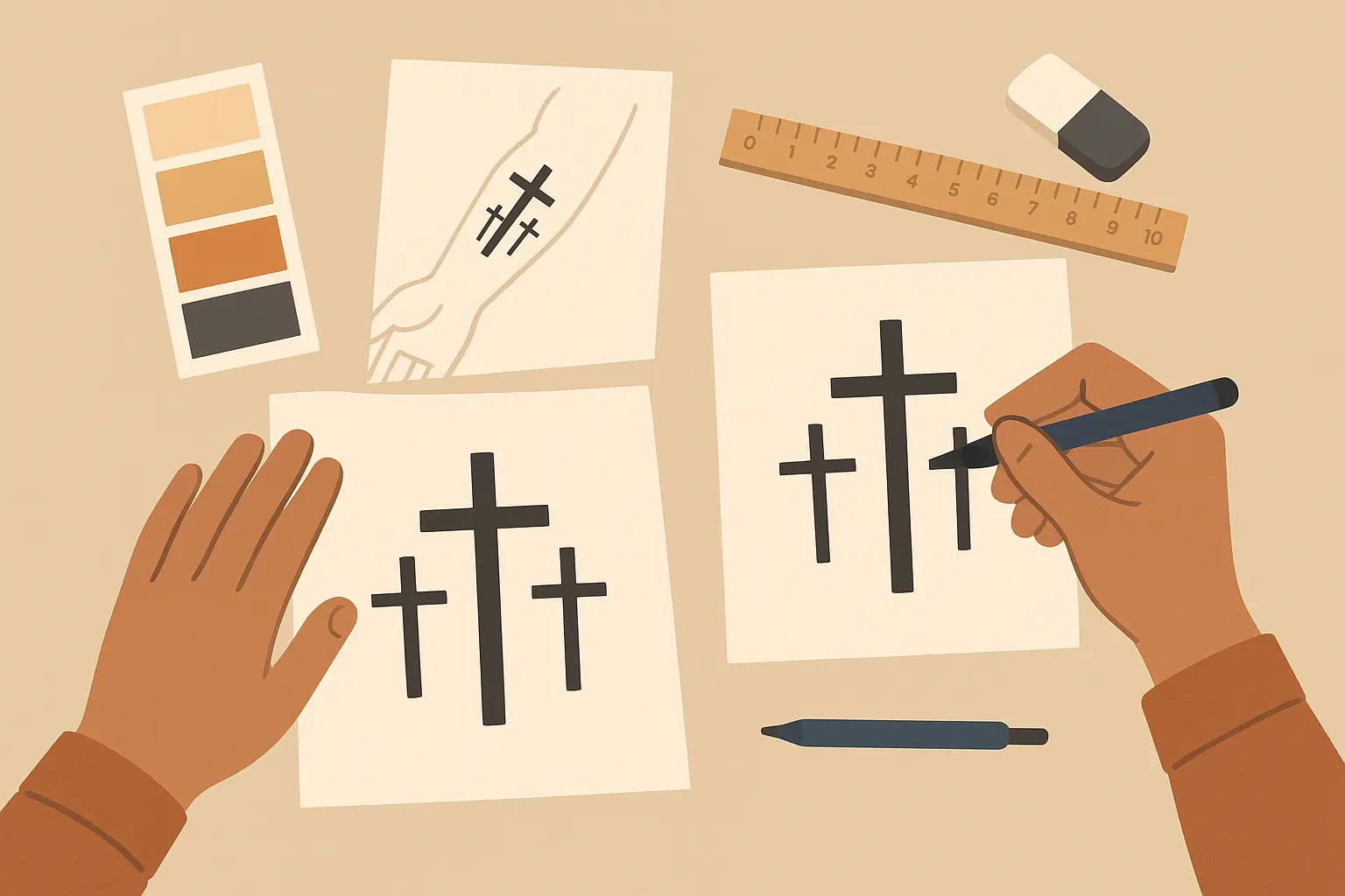Three crosses tattoo design considerations