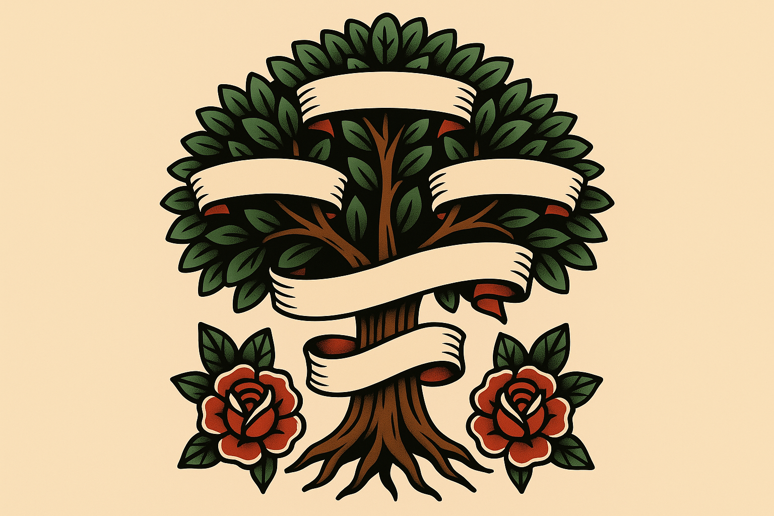 Traditional Celtic family tree tattoo design