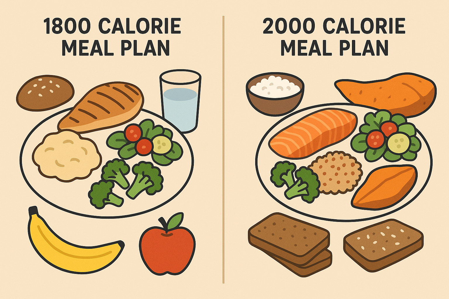 Scaling from 1800 to 2000 Calorie Plans