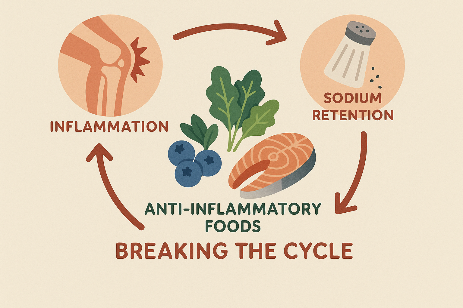 Inflammation and sodium retention cycle