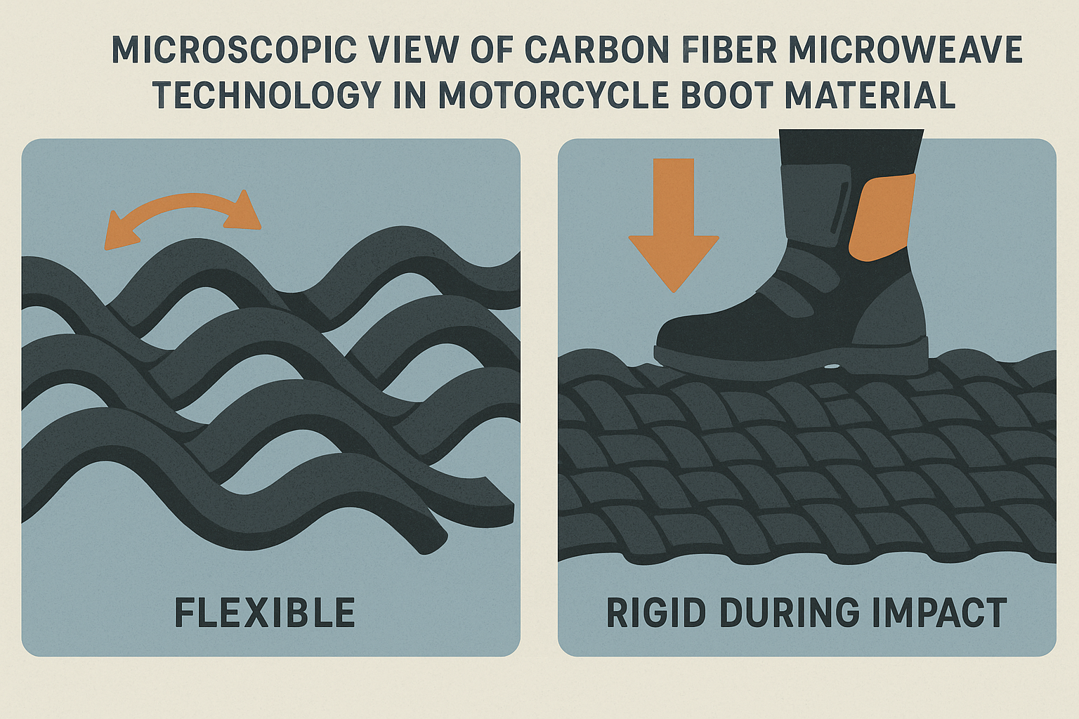 Carbon fiber technology in motorcycle boots