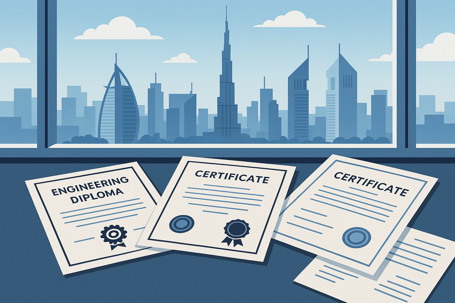 Documentation requirements for civil engineers in Dubai
