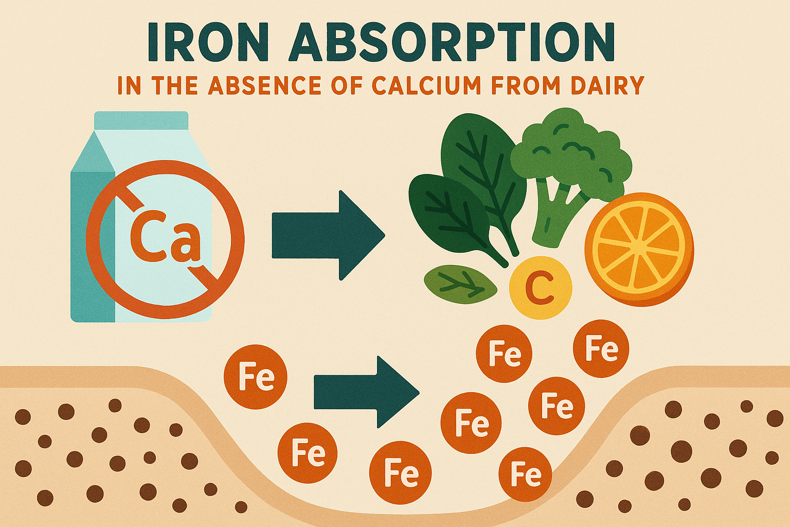 Iron absorption enhancement without dairy