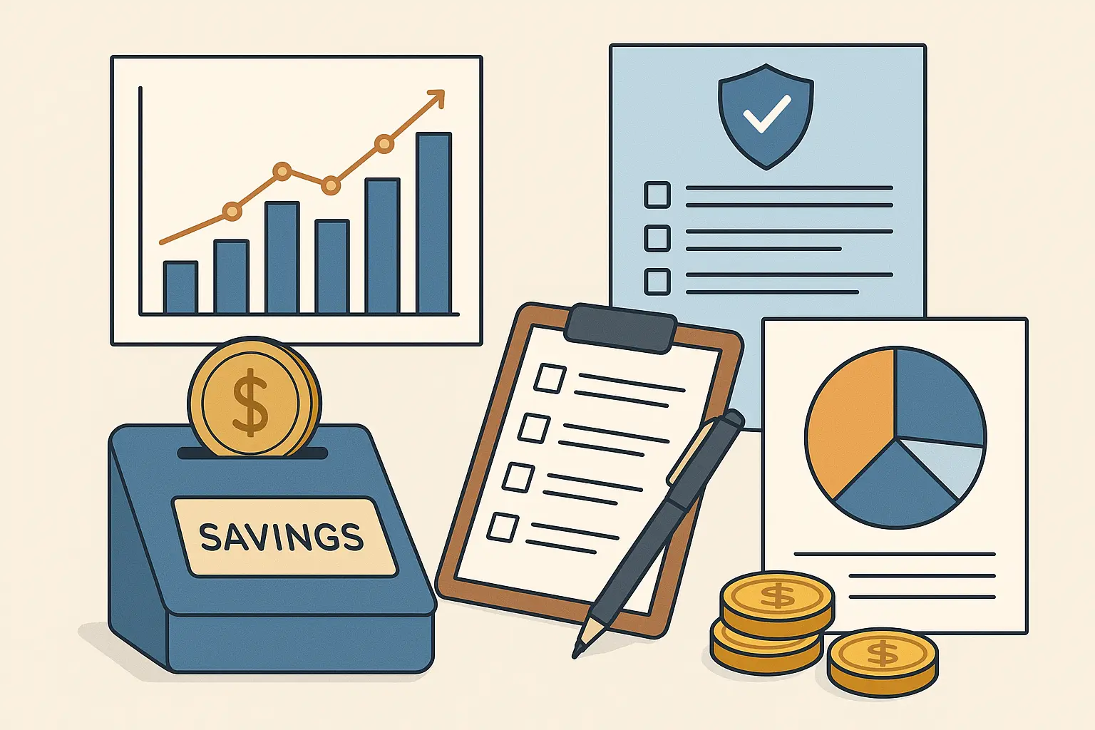 Financial planning documents for menopause transition