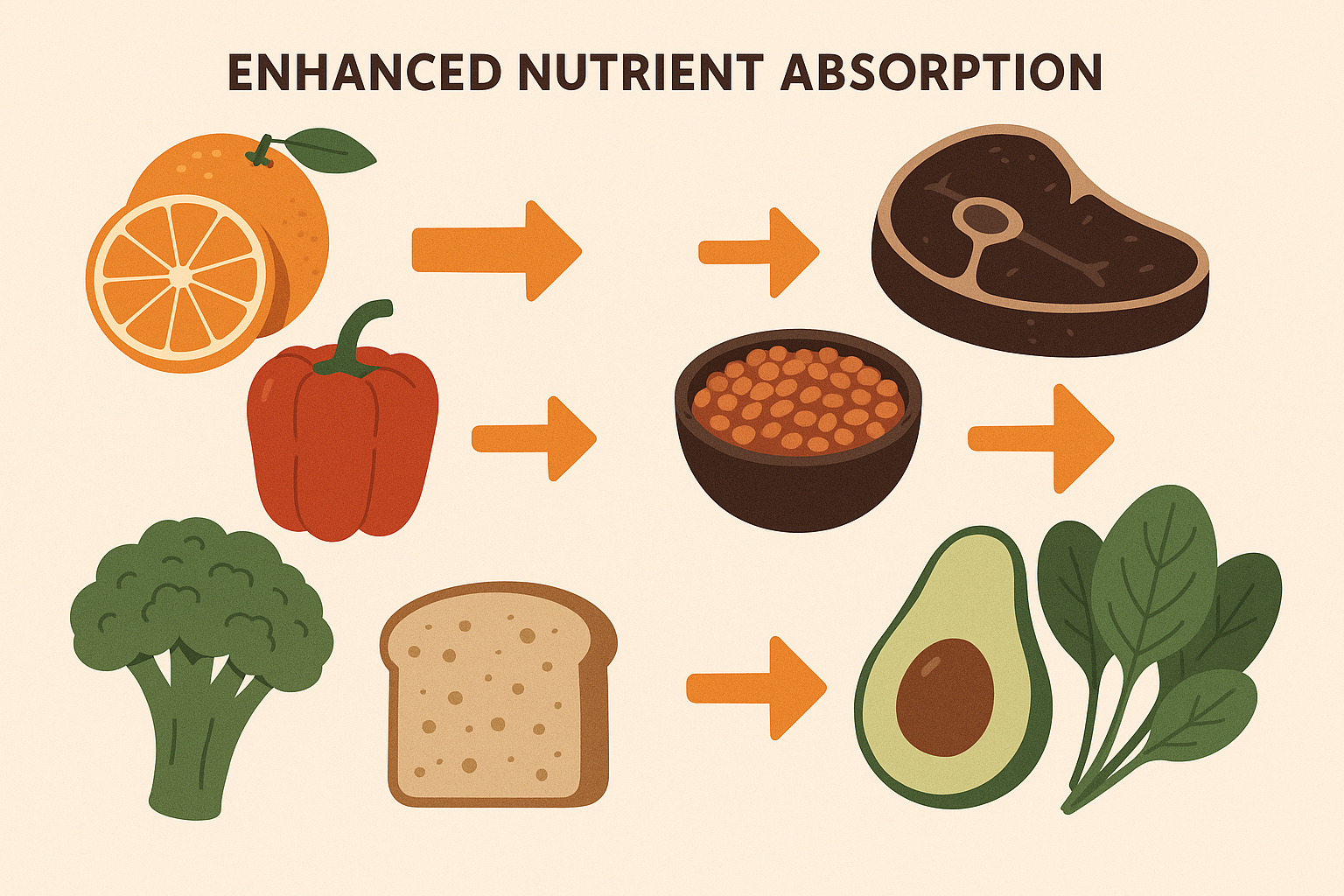 Food synergy combinations for enhanced nutrient absorption