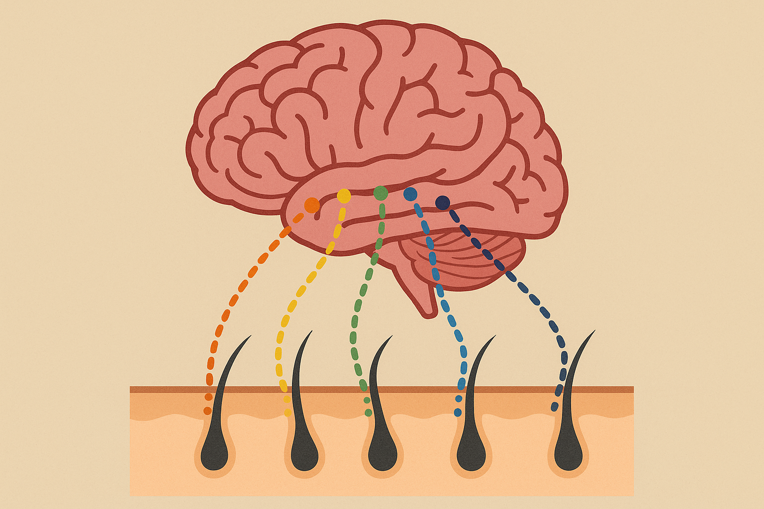 Neurotransmitter pathways affecting hair growth