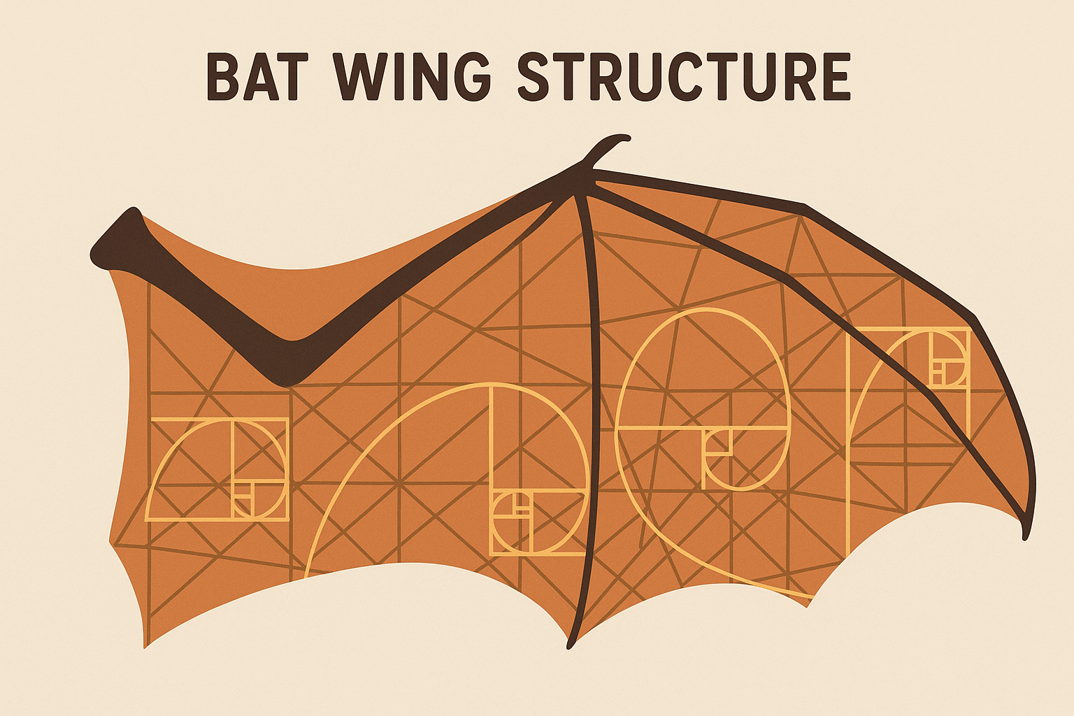Sacred geometry in bat wing tattoo structure
