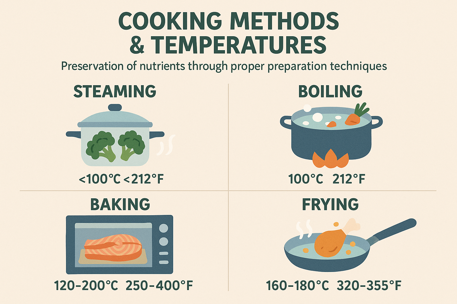 Optimal cooking methods for nutrient preservation