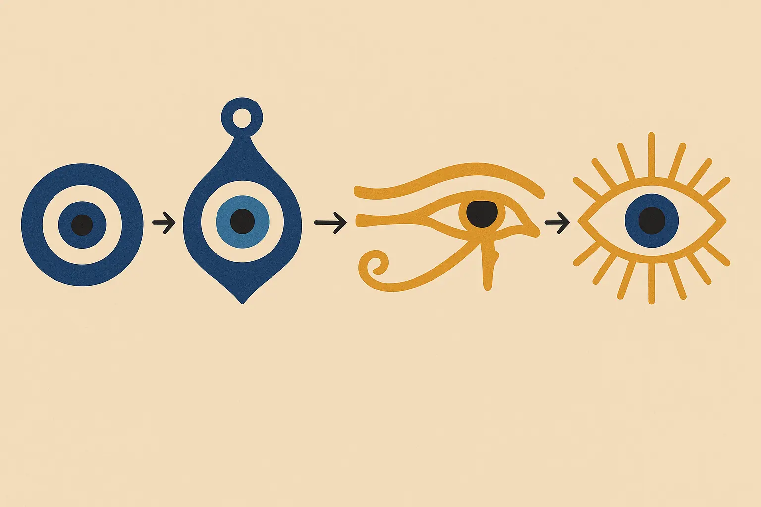 Traditional evil eye symbols across different cultures