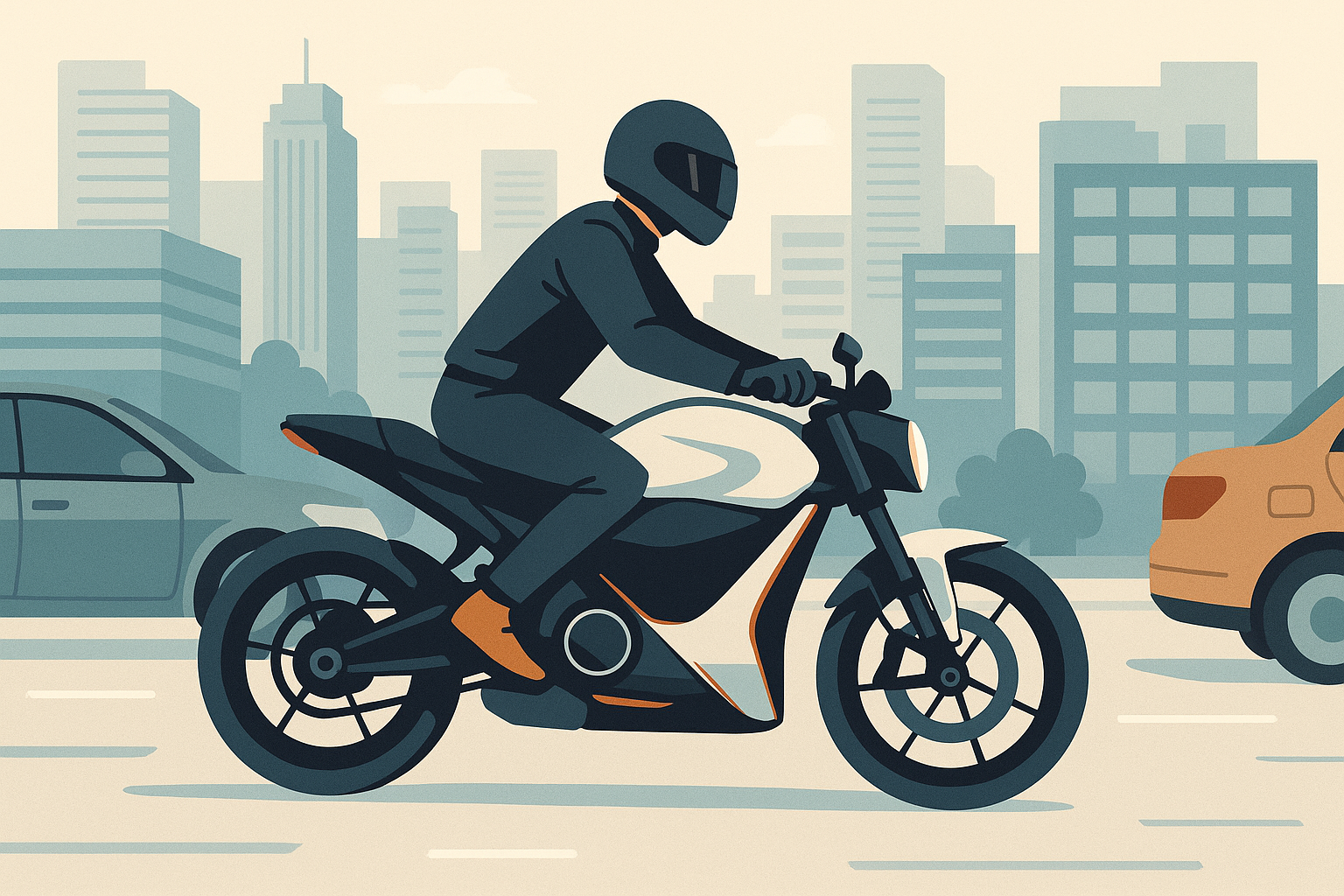 Urban electric motorcycle commuting