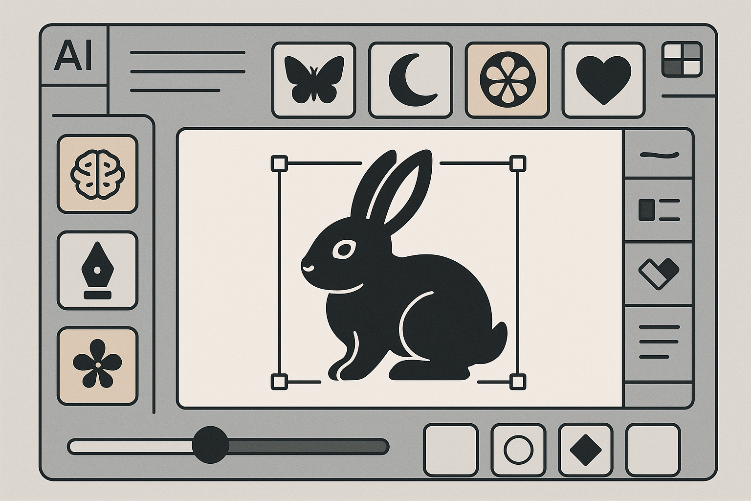 AI tattoo design tools for black rabbit tattoos