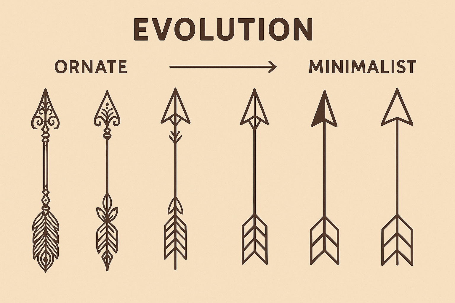 Minimalist geometric arrow tattoo design