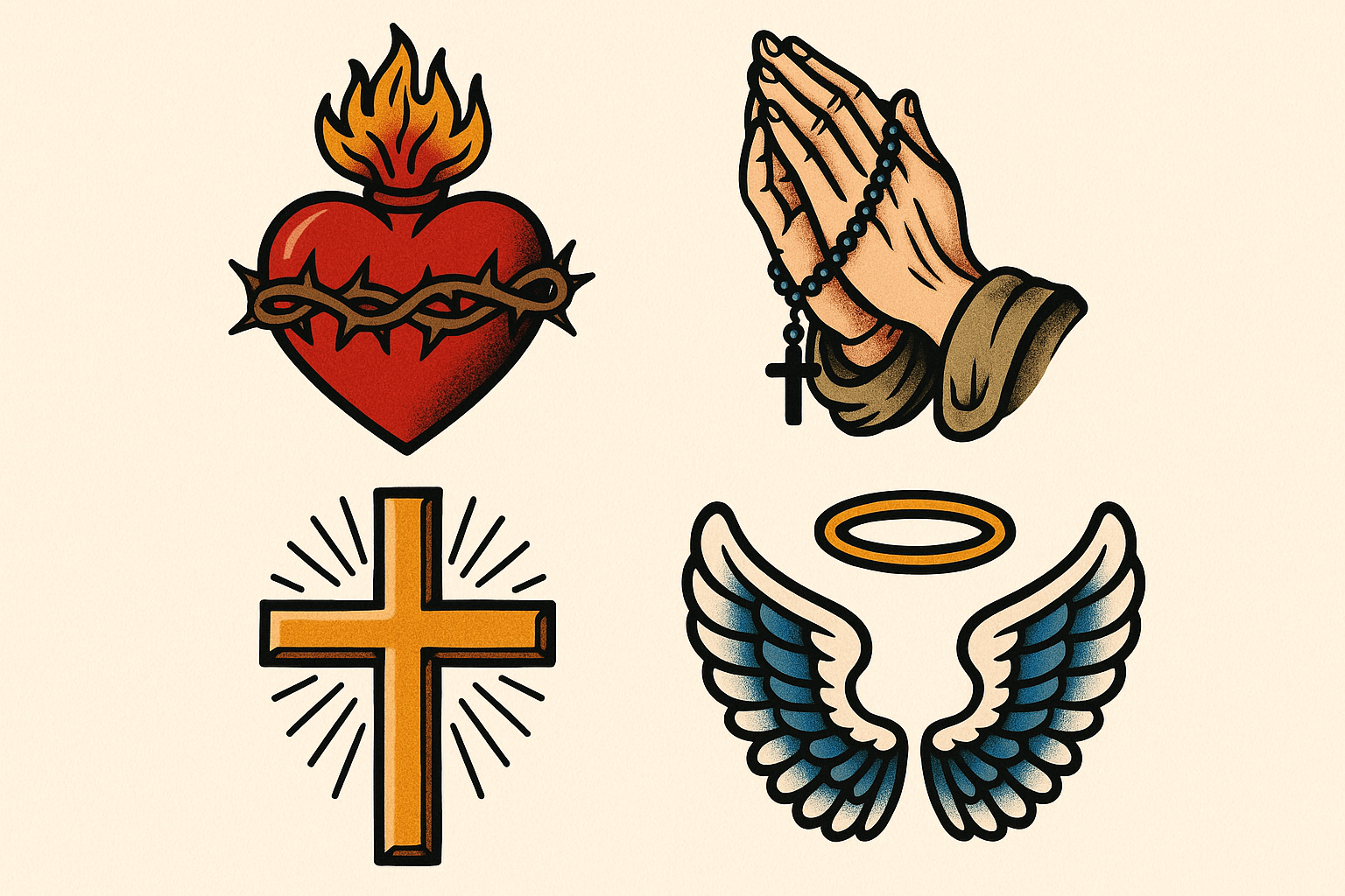 Memorial and symbolic traditional tattoo flash designs