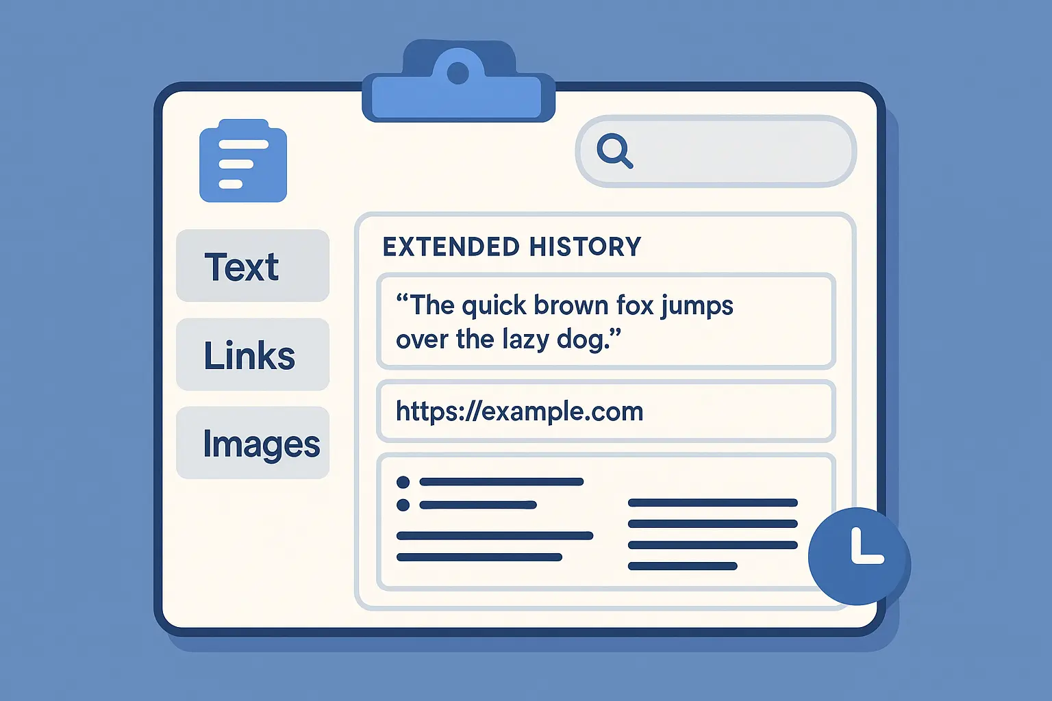 Third-party clipboard manager app interface