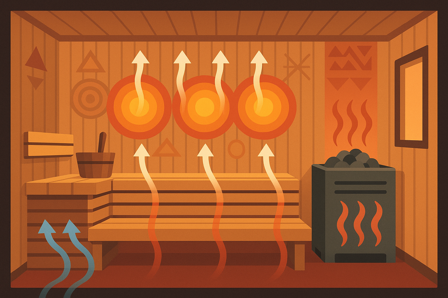 Sauna space thermal distribution analysis