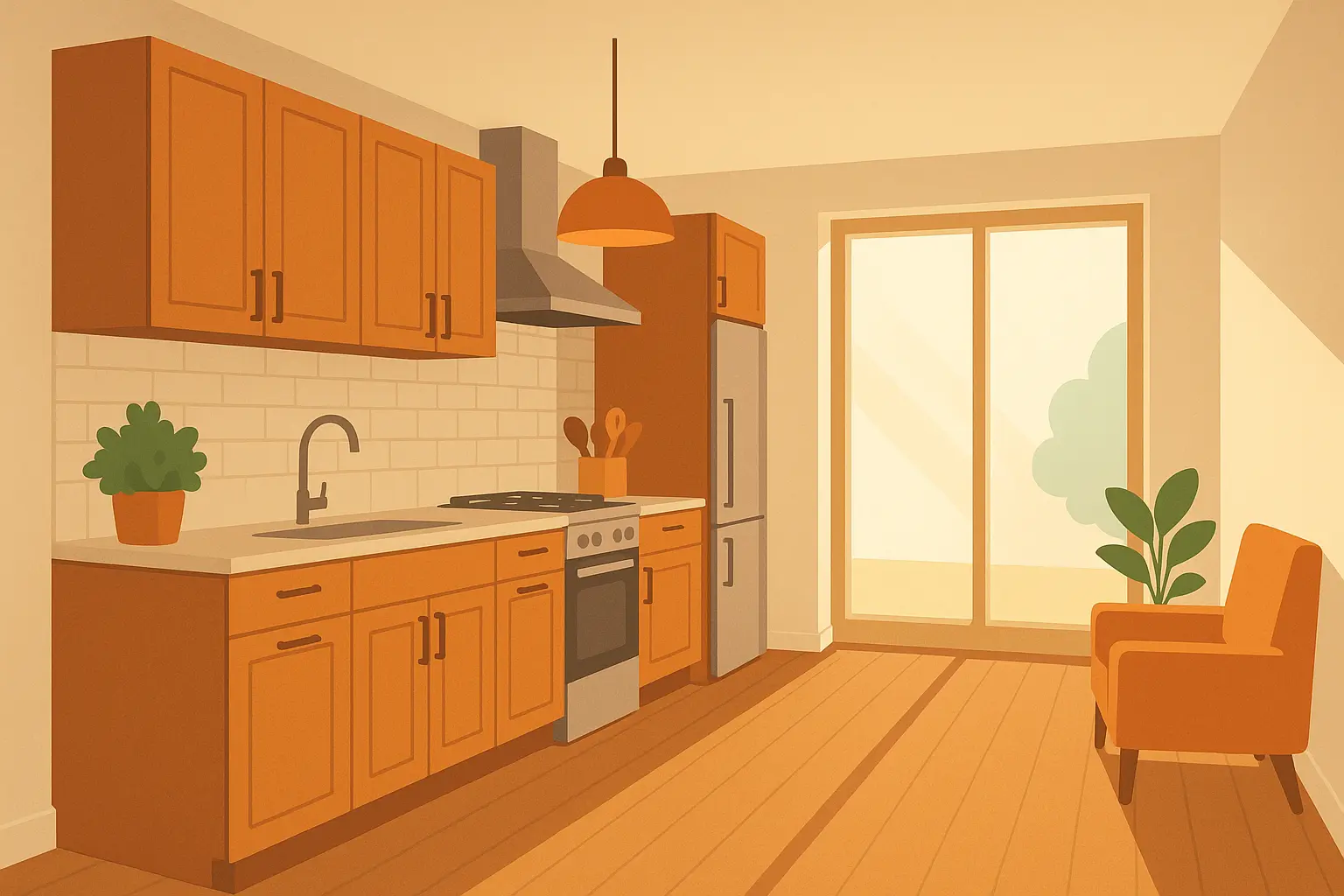 Single-wall galley kitchen conversion