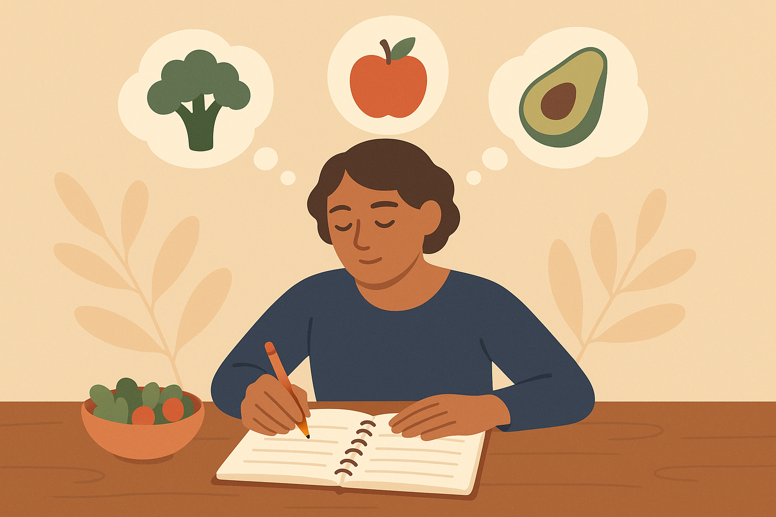 handwriting mindful meal planning