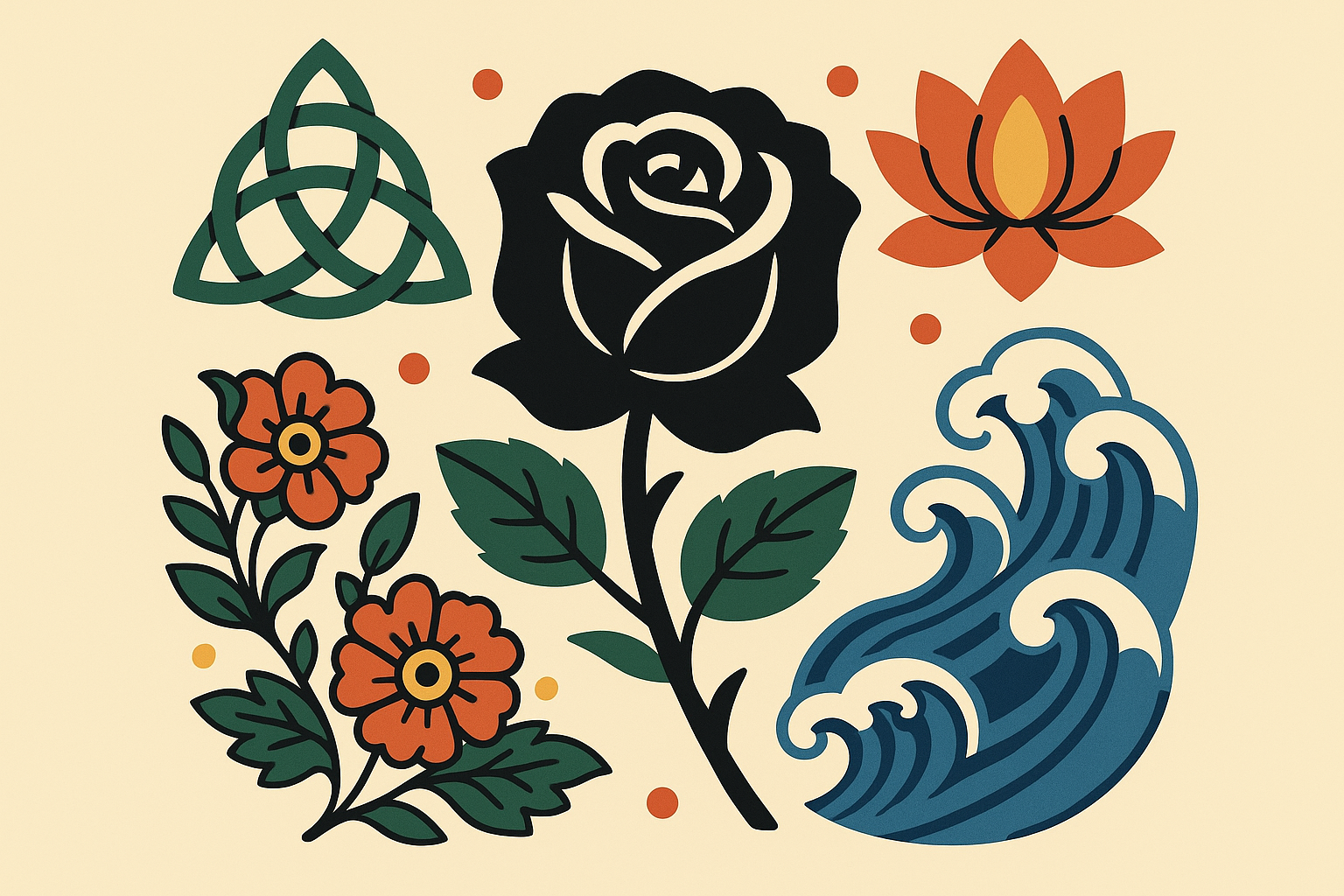 Celtic black rose tattoo design