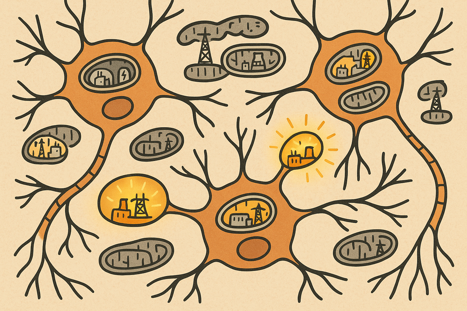 Cellular energy depletion affecting focus