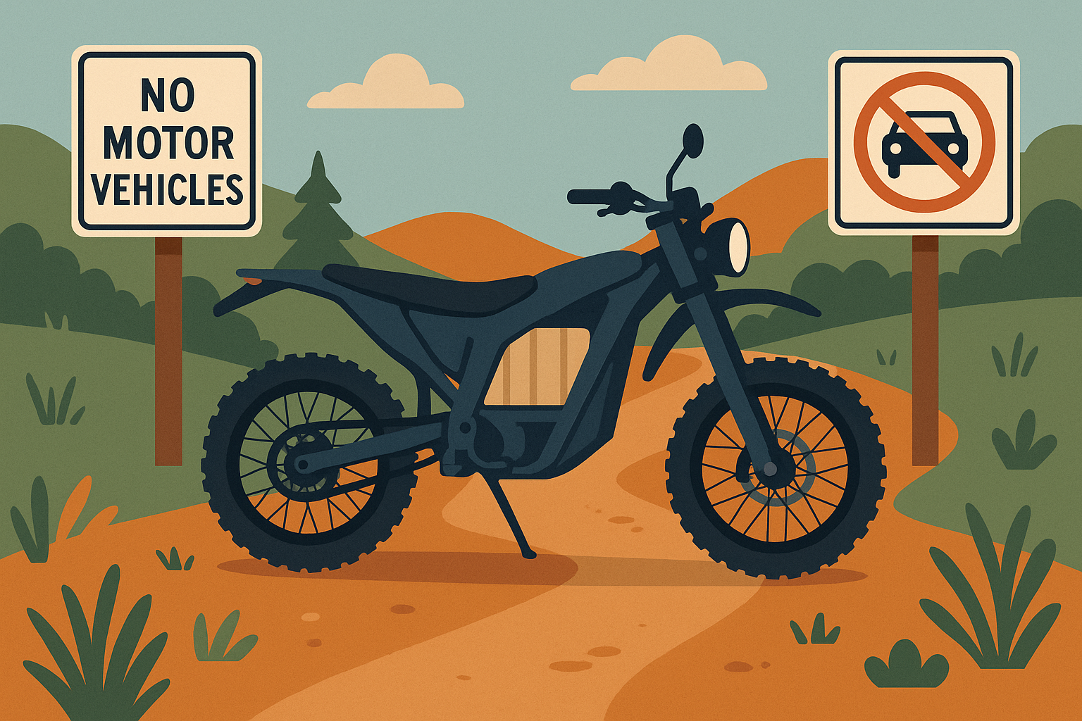 Electric dirt bike trail access considerations