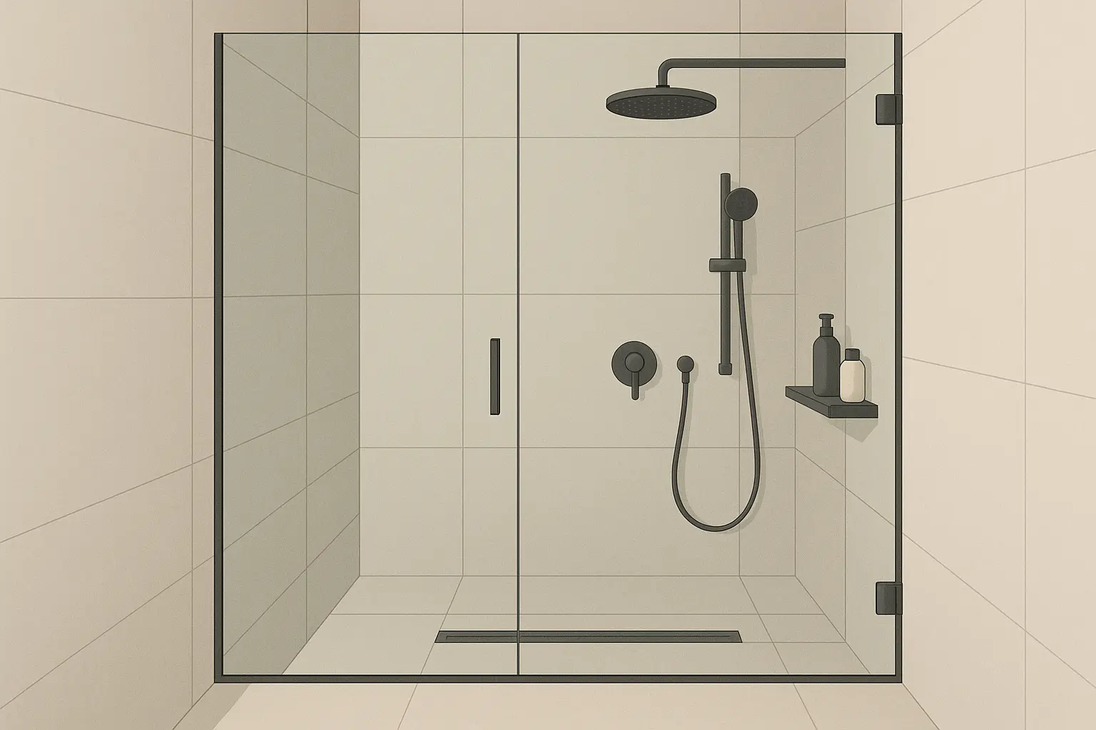 Modern minimalist walk-in shower design