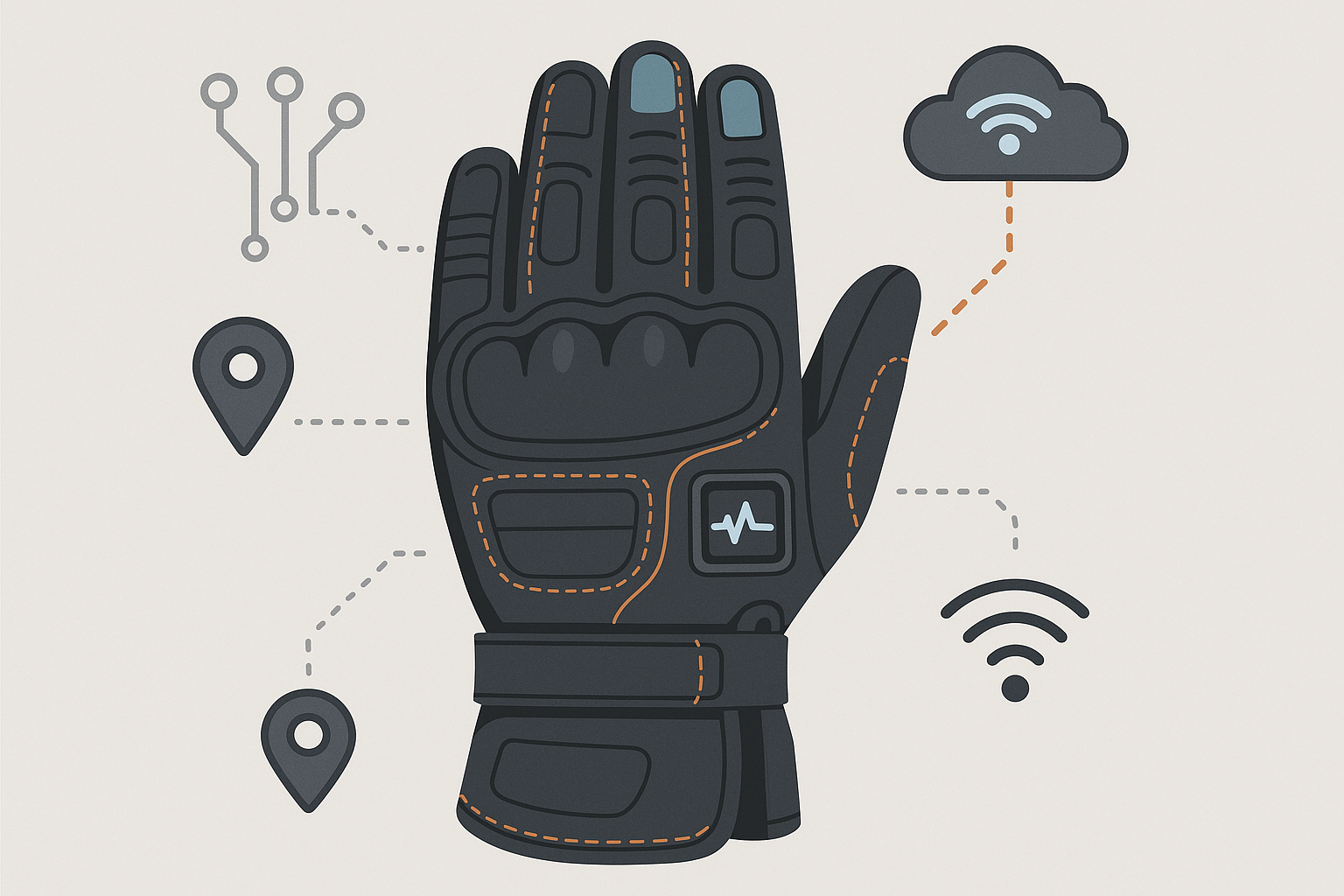 Smart technology features in women's motorcycle gloves