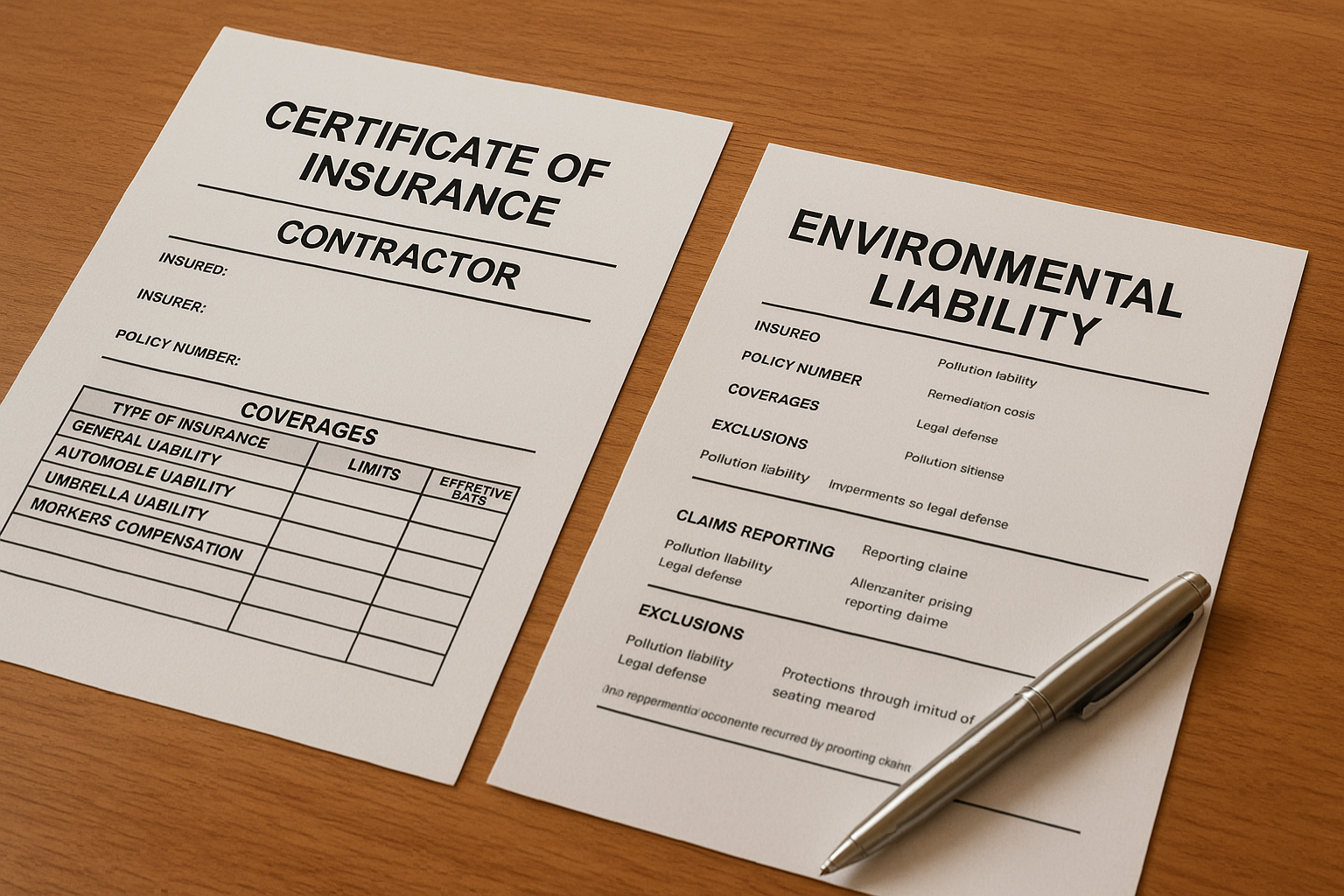 Contractor insurance certificate documentation