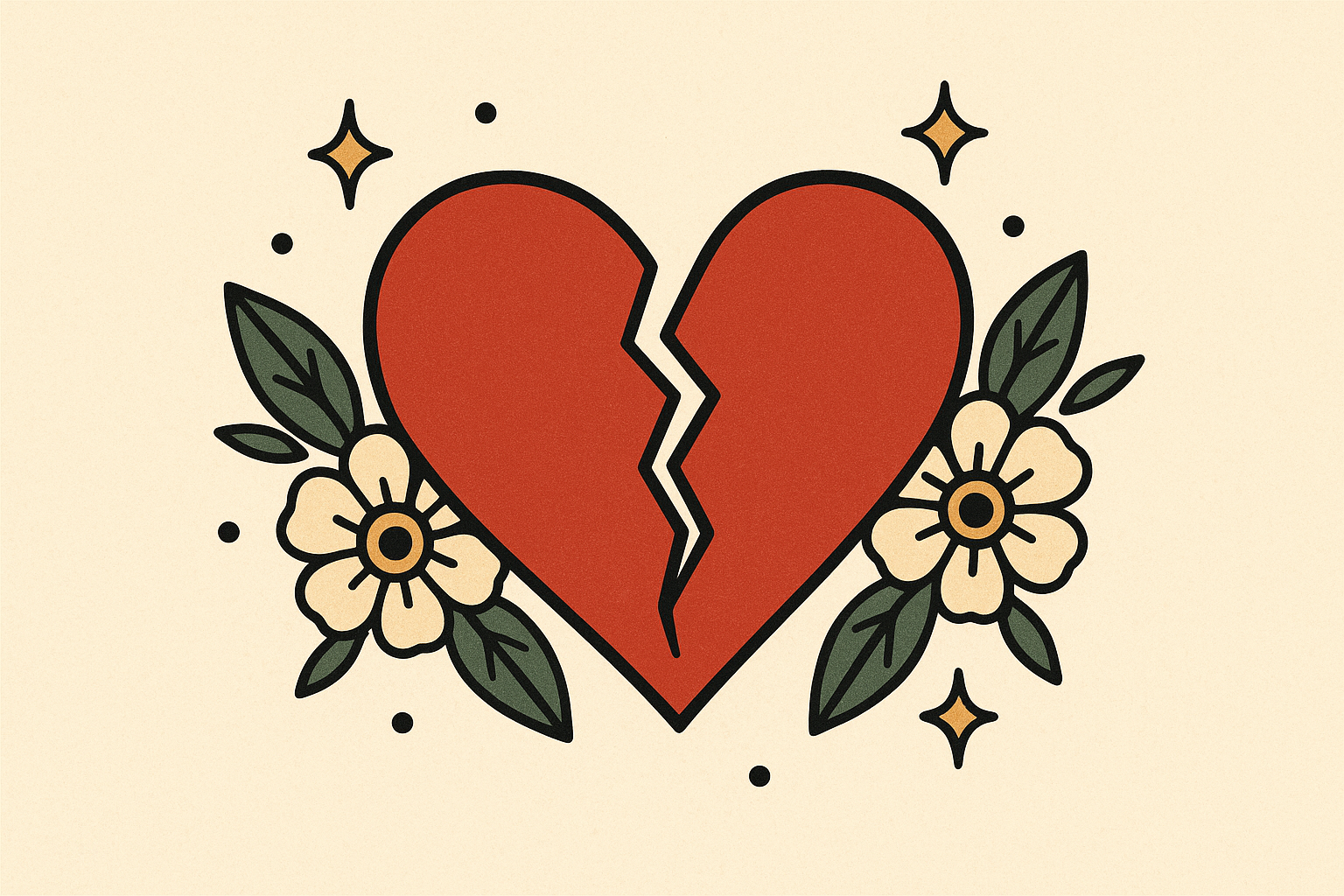 Broken heart tattoo designs collection