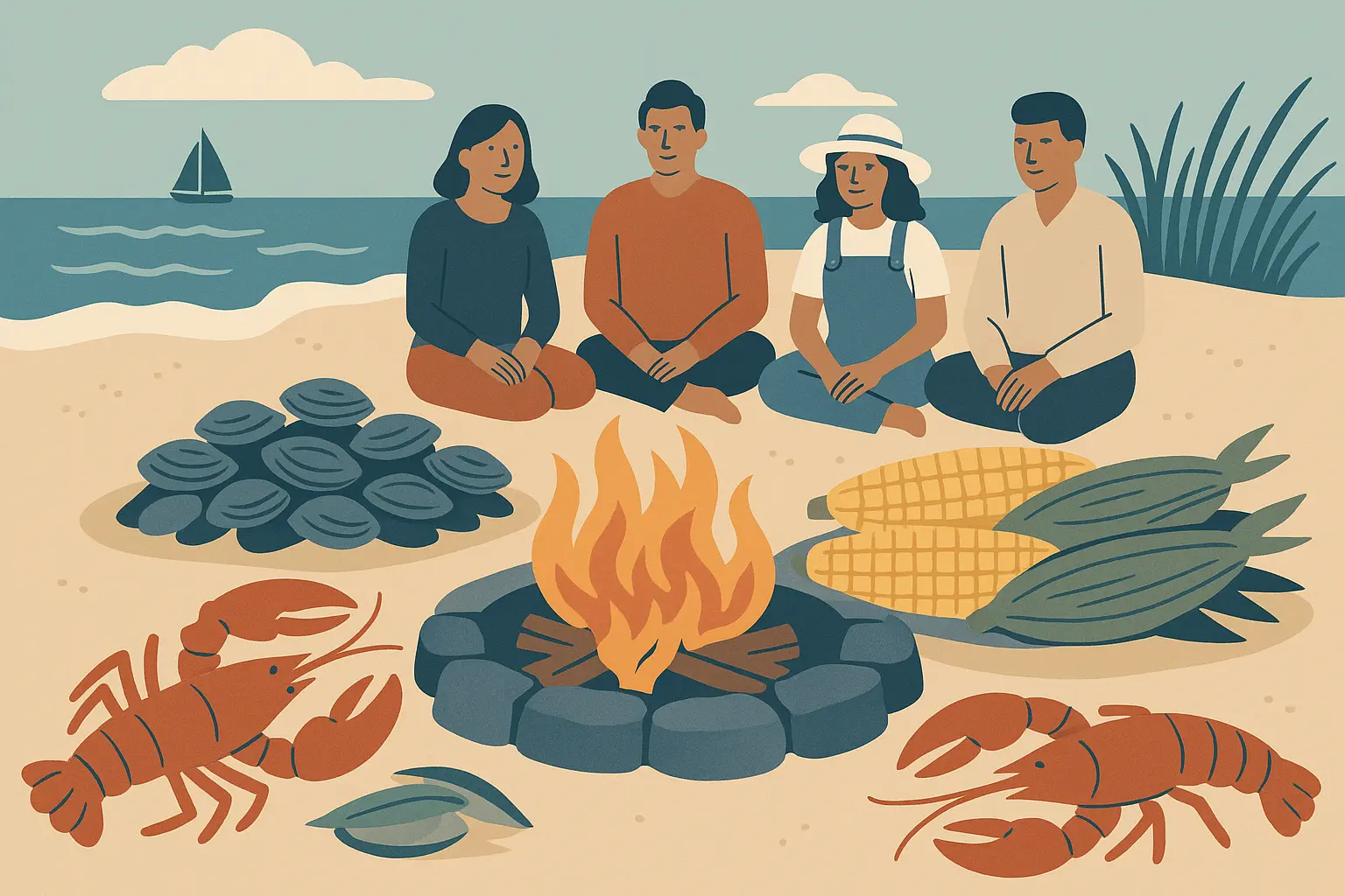 Traditional New England clambake
