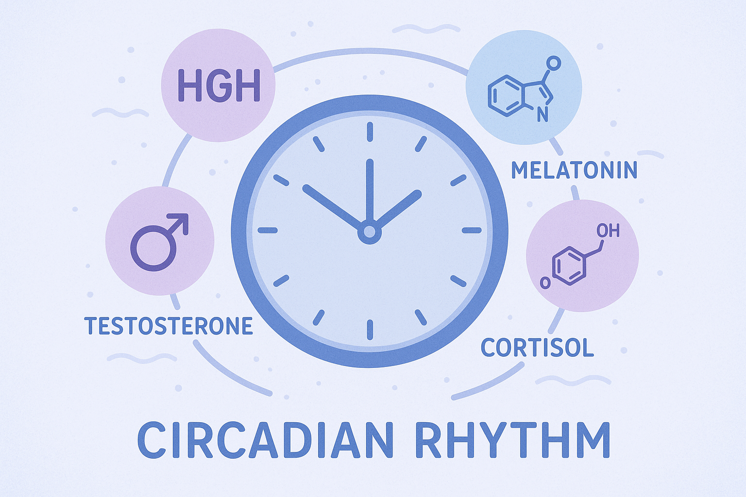 Hormonal imbalance circadian clock illustration