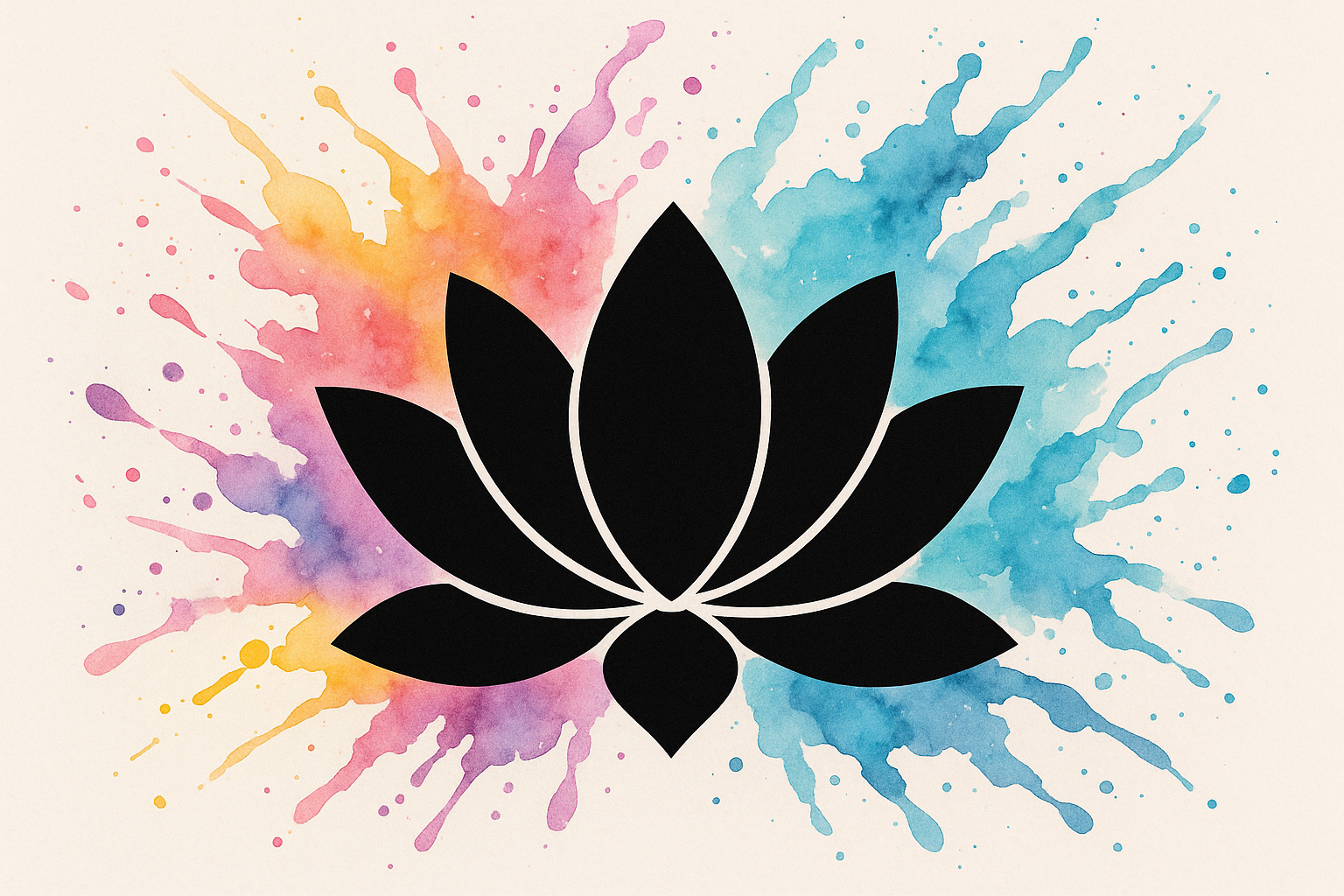 Watercolor black lotus splash tattoo