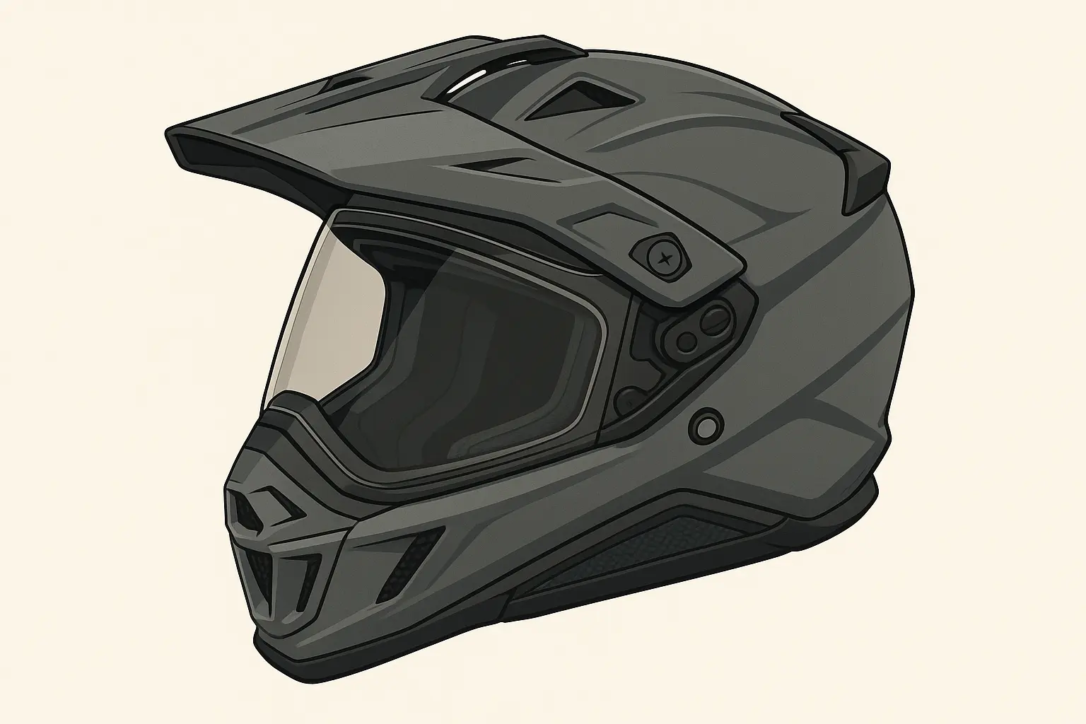 Adventure motorcycle helmet with peak visor for off-road riding