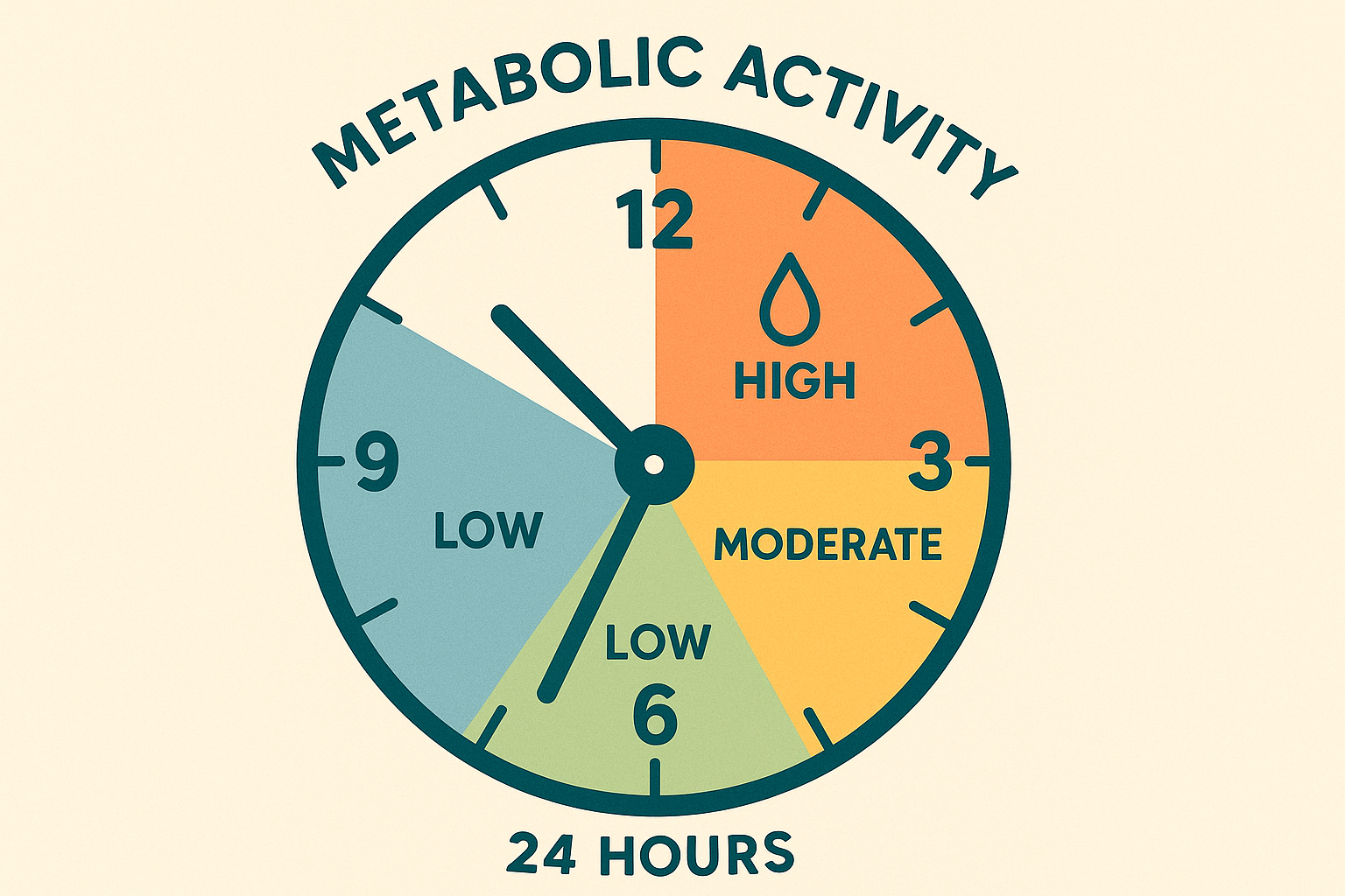 Circadian rhythm chart showing metabolic variations