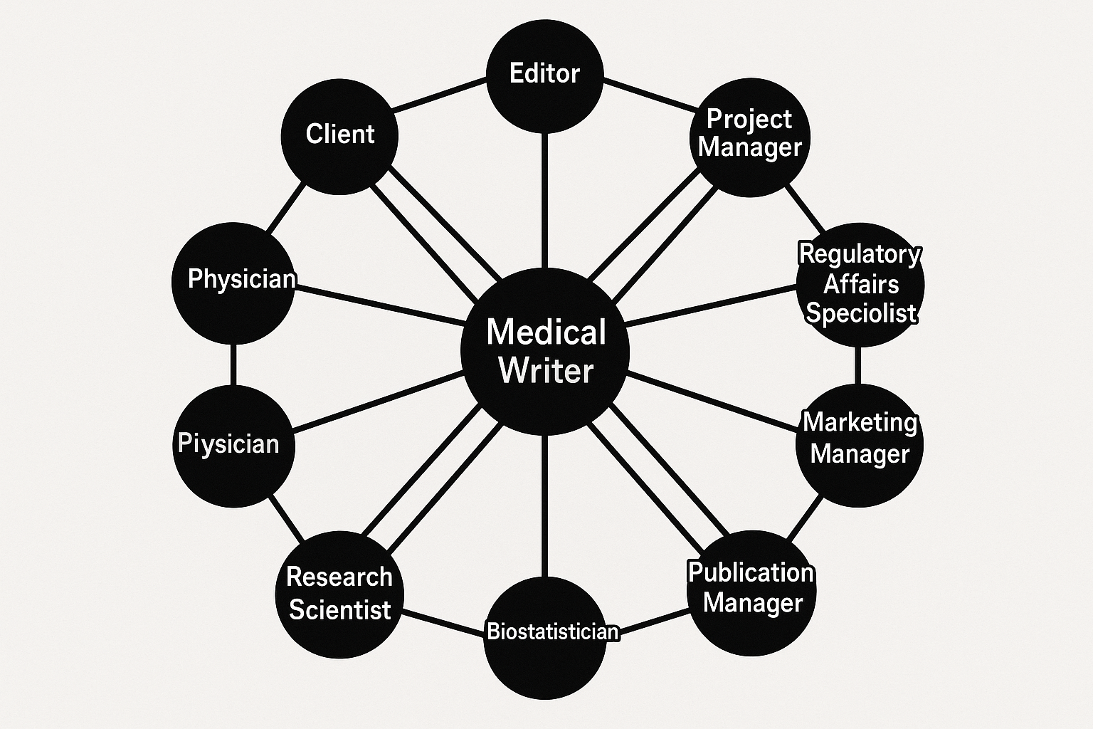Professional network mapping for medical writers